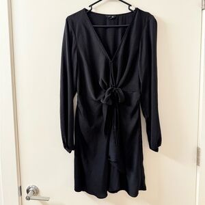 Express Knot Front Black Dress